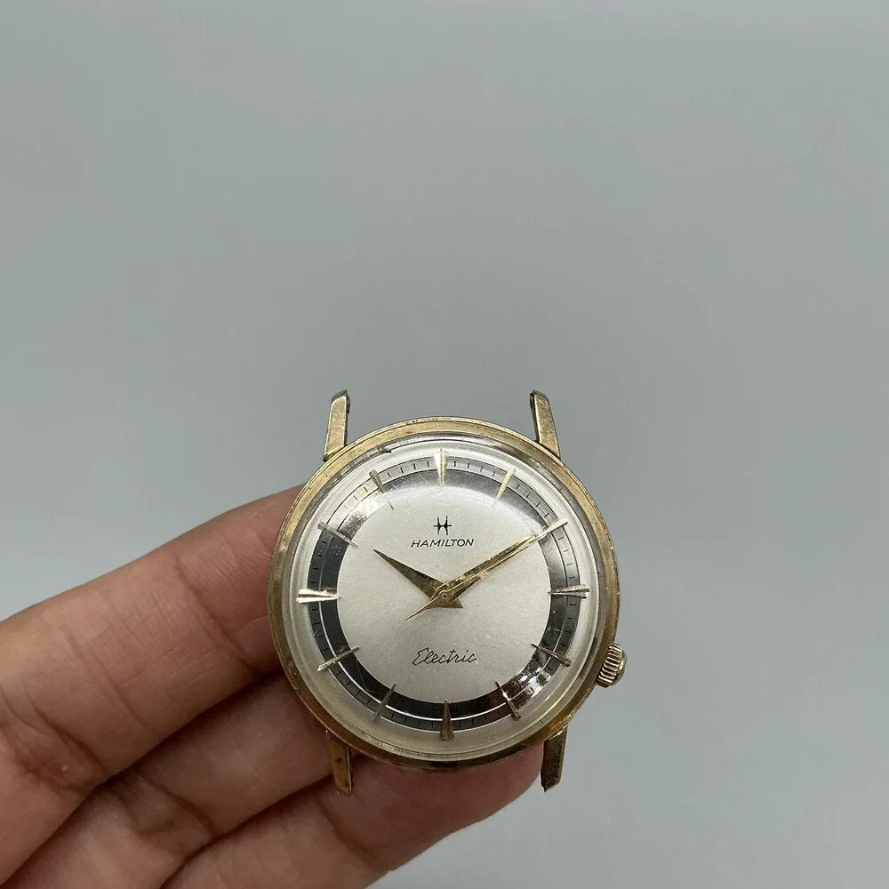 Vintage Hamilton Electric Mens Watch 32mm 10K RGP For Parts Repair Not Running
